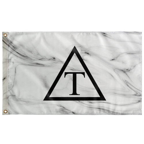 Triangle White Marble Flag