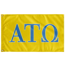 Load image into Gallery viewer, Alpha Tau Omega Fraternity Flag - Yellow, Blue &amp; White