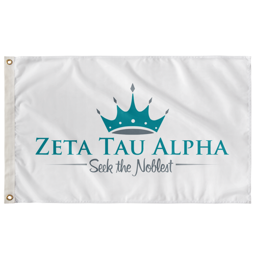 Zeta Tau Alpha Seek The Noblest Sorority Flag - White