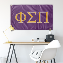 Load image into Gallery viewer, Phi Sigma Pi Greek Flag - Orchid, Light Gold &amp; White