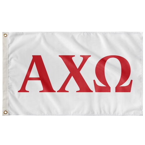 Alpha Chi Omega Sorority Flag - White & Scarlet