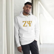 Load image into Gallery viewer, Zeta Psi Premium Hoodie With Gold &amp; Black Greek Letters