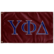 Load image into Gallery viewer, Upsilon Phi Delta Fraternity Flag - Foliage Rose, Royal &amp; White