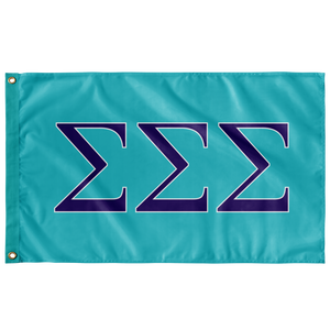 Sigma Sigma Sigma Sorority Flag - Light Blue, Royal Purple & White