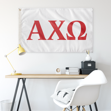 Load image into Gallery viewer, Alpha Chi Omega Sorority Flag - White &amp; Scarlet
