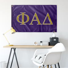 Load image into Gallery viewer, Phi Alpha Delta Fraternity Flag - Purple, Light Old Gold &amp; White