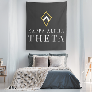 Kappa Alpha Theta Vertical Tapestry - Black