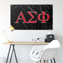 Load image into Gallery viewer, Alpha Sigma Phi Fraternity Flag - Black, Cardinal &amp; White
