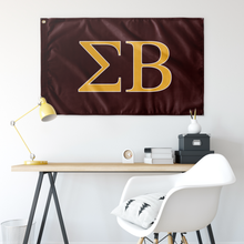 Load image into Gallery viewer, Sigma Beta Fraternity Flag - Maroon, Light Gold &amp; White