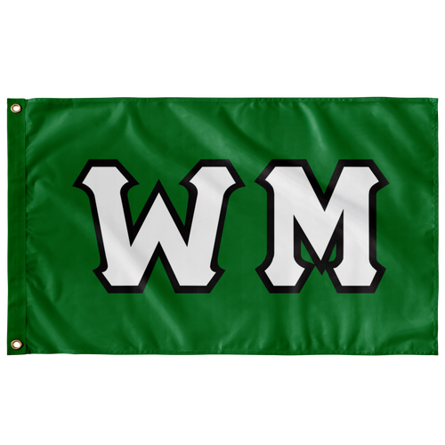 WM Greek Block Flag - Kelly Green, White & Black