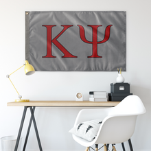 Load image into Gallery viewer, Kappa Psi Fraternity Letter Flag - Light Gray, Red &amp; Black
