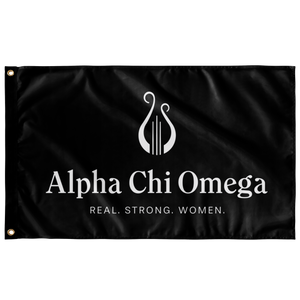 Alpha Chi Omega Vertical Logo Sorority Flag
