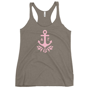 Delta Gamma Sorority Racerback Tank With Pink Brandmark