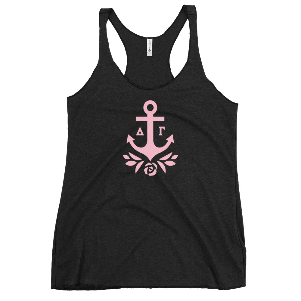 Delta Gamma Sorority Racerback Tank With Pink Brandmark