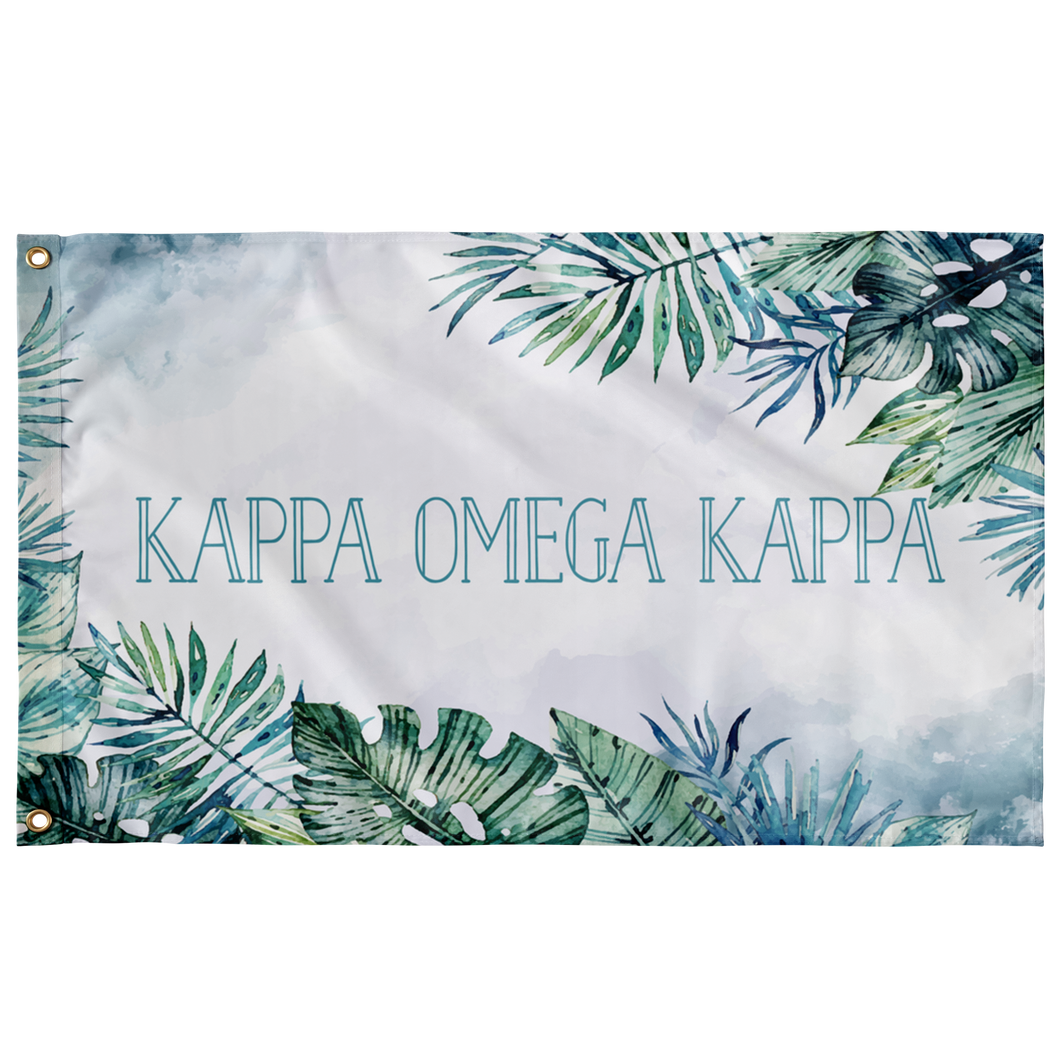 Kappa Omega Kappa Tropical Teal Greek Flag