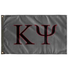 Load image into Gallery viewer, Kappa Psi Fraternity Flag - Silver, Black &amp; Red