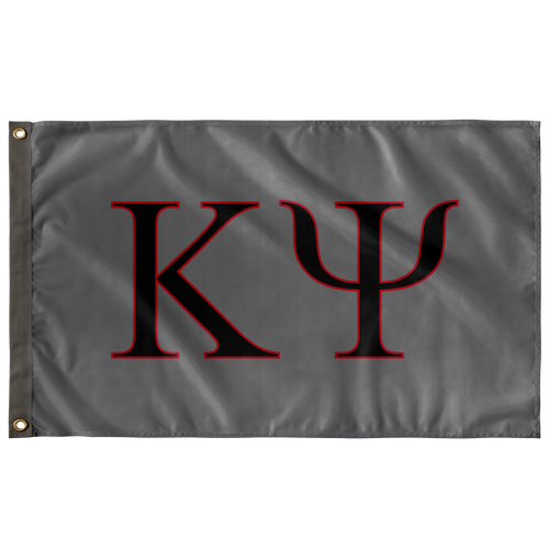 Kappa Psi Fraternity Flag - Silver, Black & Red