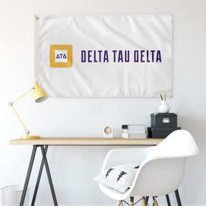Delta Tau Delta Logo Flag - White