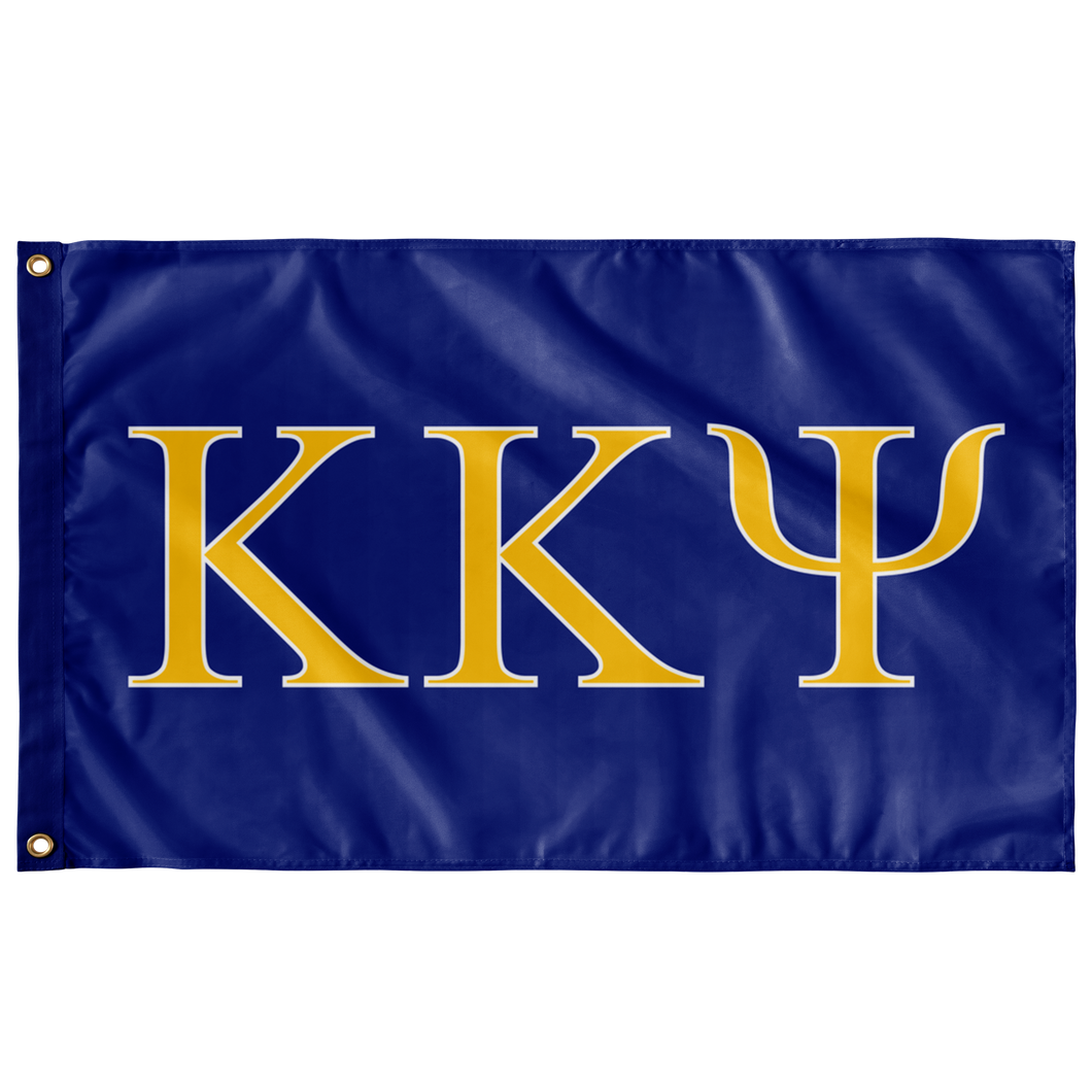 Kappa Kappa Psi Fraternity Flag - Royal, Light Gold & White