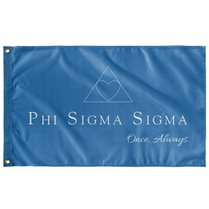 Phi Sigma Sigma Sorority Logo Flag - Blue