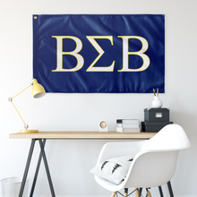 Load image into Gallery viewer, Beta Sigma Beta Fraternity Flag - Royal, White &amp; Maize