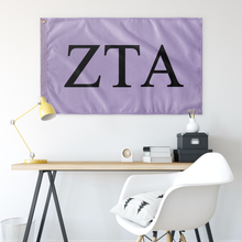 Load image into Gallery viewer, Zeta Tau Alpha Sorority Flag - Lavender &amp; Black