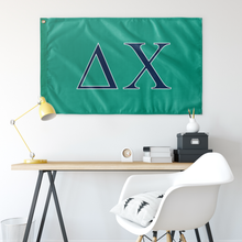 Load image into Gallery viewer, Delta Chi Fraternity Flag - Blue Green, Navy Blue &amp; White