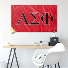 Load image into Gallery viewer, Alpha Sigma Phi Fraternity Flag - Cardinal, Black &amp; White