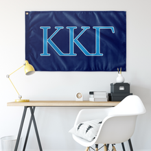 Load image into Gallery viewer, Kappa Kappa Gamma Sorority Letter Flag - Kappa Blue, Gamma Blue &amp; White