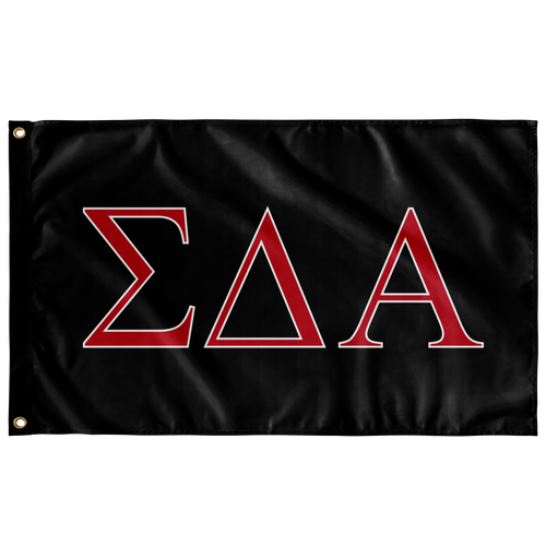 Sigma Delta Alpha Fraternity Flag - Black, Red & White