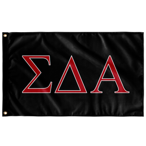 Sigma Delta Alpha Fraternity Flag - Black, Red & White