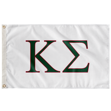 Load image into Gallery viewer, Kappa Sigma Fraternity Flag - White, Dark Green &amp; Red