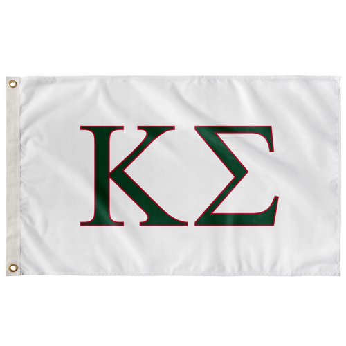 Kappa Sigma Fraternity Flag - White, Dark Green & Red