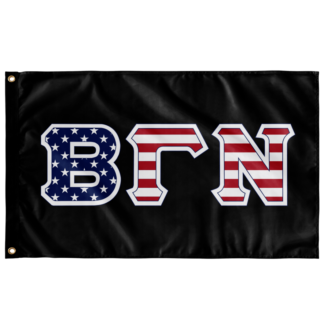 Beta Gamma Nu American Flag - Black
