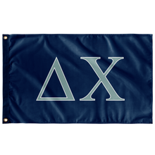 Load image into Gallery viewer, Delta Chi Fraternity Flag - Navy Blue, Bluish Grey &amp; White