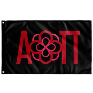 Alpha Omicron Pi Infinity Rose Sorority Flag - Black