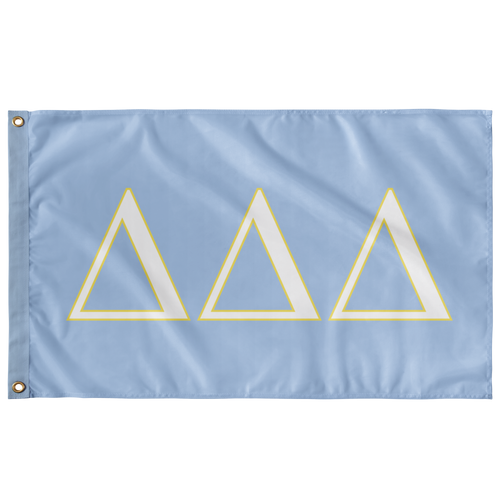 Delta Delta Delta Sorority Flag - Oxford Blue, White & Lemon Yellow