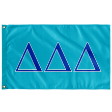 Load image into Gallery viewer, Delta Delta Delta Sorority Flag - Bright Blue, Cerulean Blue &amp; White
