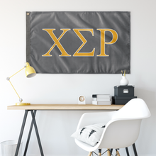 Load image into Gallery viewer, Chi Sigma Rho Greek Flag -  Silver Grey, Light Gold &amp; White
