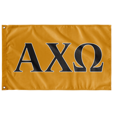 Load image into Gallery viewer, Alpha Chi Omega Sorority Flag - Lyre, Ebony &amp; White