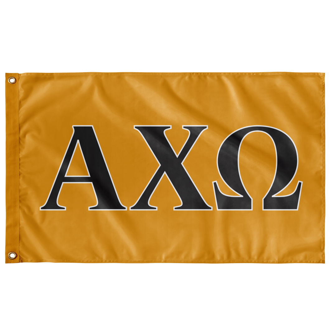 Alpha Chi Omega Sorority Flag - Lyre, Ebony & White