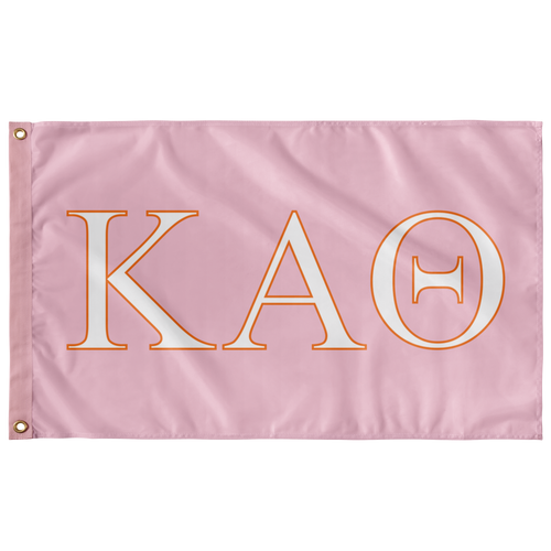 Kappa Alpha Theta Sorority Flag - Azalea, White & Tennessee Orange