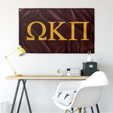 Load image into Gallery viewer, Omega Kappa Pi Greek Flag - Maroon &amp; Light Gold