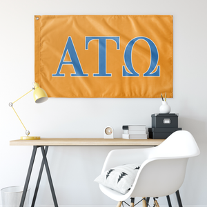 Alpha Tau Omega Fraternity Flag - Gold, Blue & White