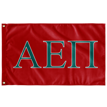 Load image into Gallery viewer, Alpha Epsilon Pi Fraternity Flag - Red, Teal &amp; White