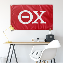 Load image into Gallery viewer, Theta Chi Fraternity Letters Flag - Red &amp; White