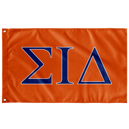 Sigma Iota Delta Greek Flag - Orange, Royal & White