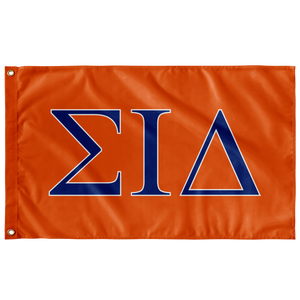 Sigma Iota Delta Greek Flag - Orange, Royal & White