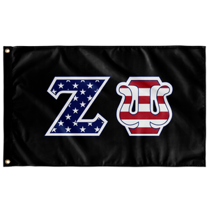 Zeta Psi American Flag - Black