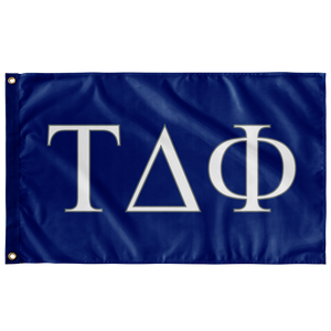 Tau Delta Phi Fraternity Flag - Royal, White & Silver Grey